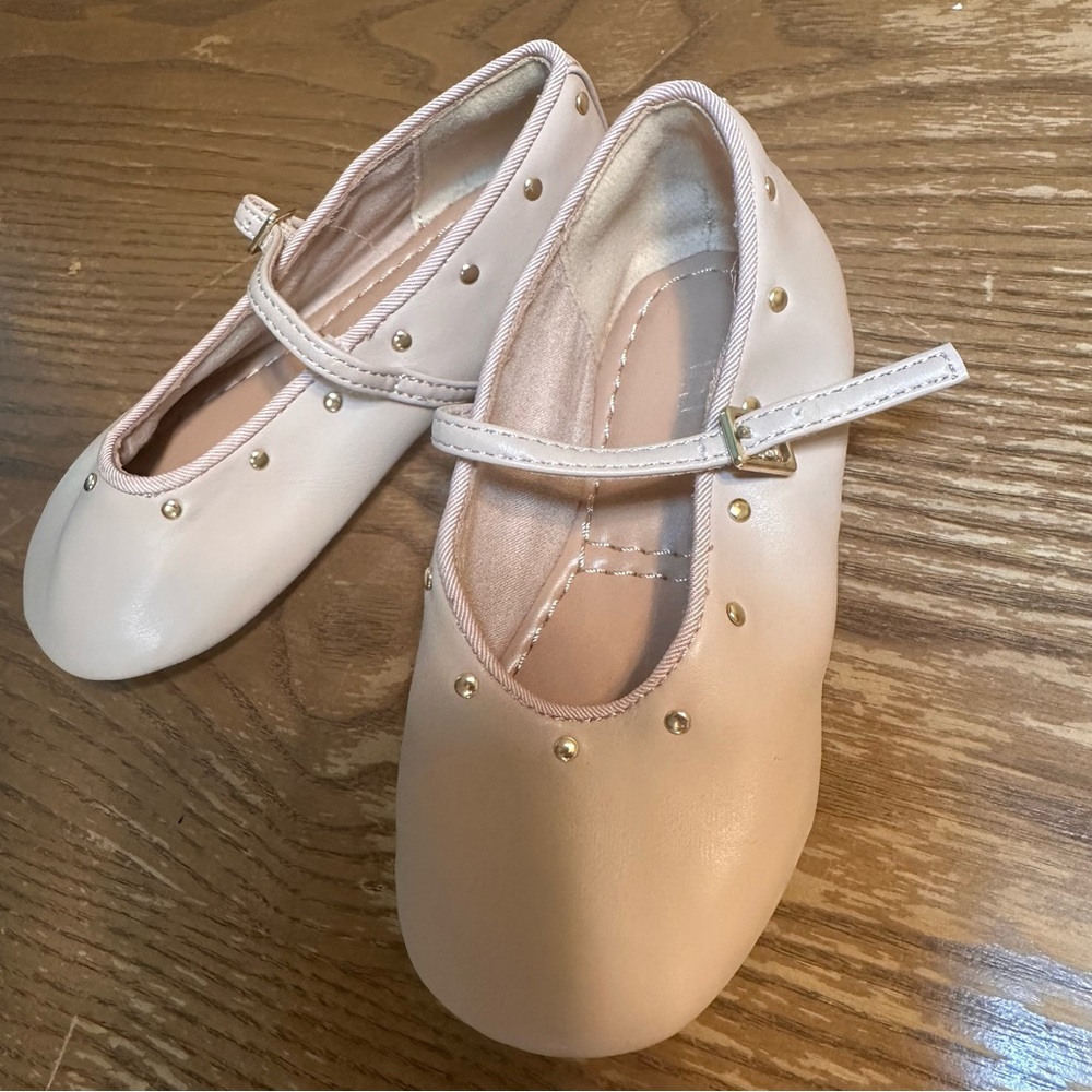Zara Terez Blush Pink Mary Jane Flats with Gold Studs